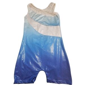 Blue and White Gradient Leotard
